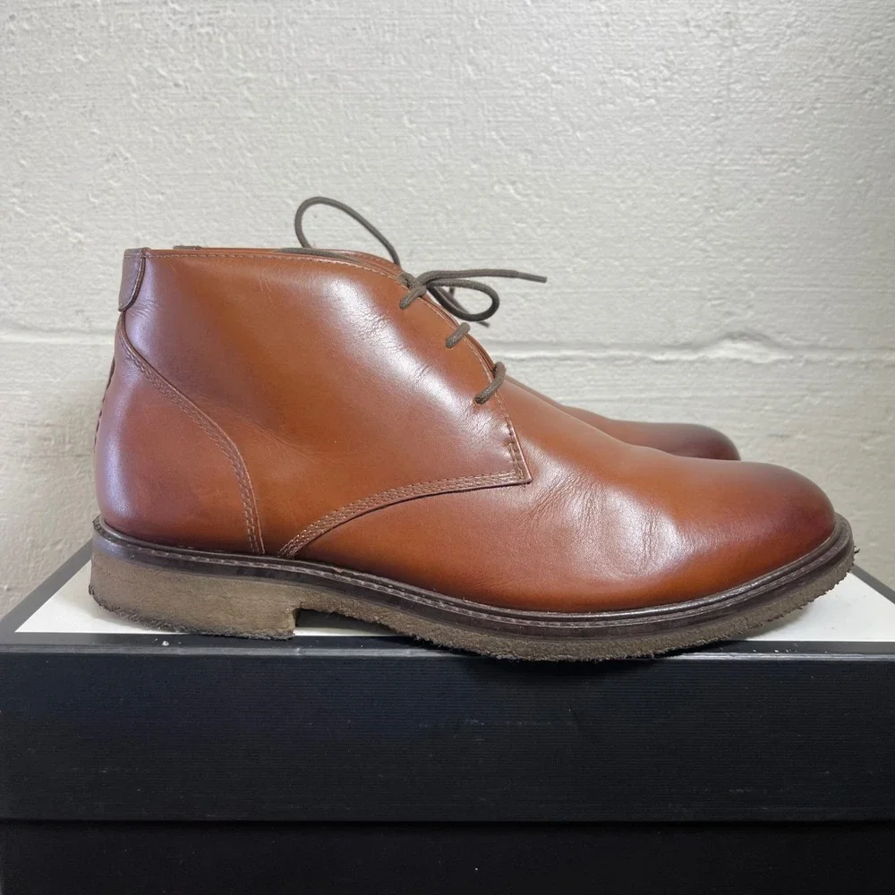 Johnston‎ & Murphy 25-2022 Copeland Brown Leather Chukka Ankle Boots Men's 9 M